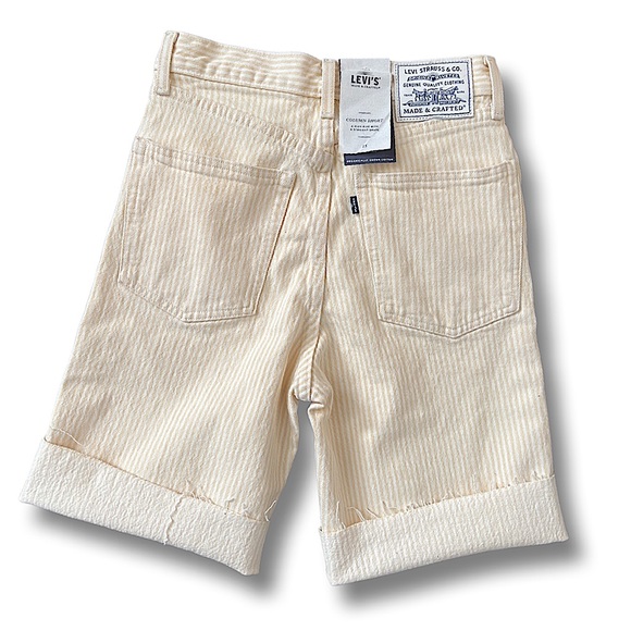 Levi's® Made & Crafted® COLUMN WOMEN'S SHORTS Soleil White Pinstripe - Picture 15 of 15